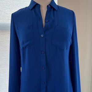 White House Black Market Blue Blouse